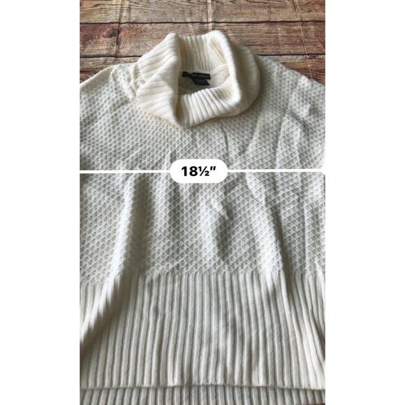 United States Sweaters Cream Knit Mock Neck Short Sleeve Women's Size Large - Picture 6 of 8